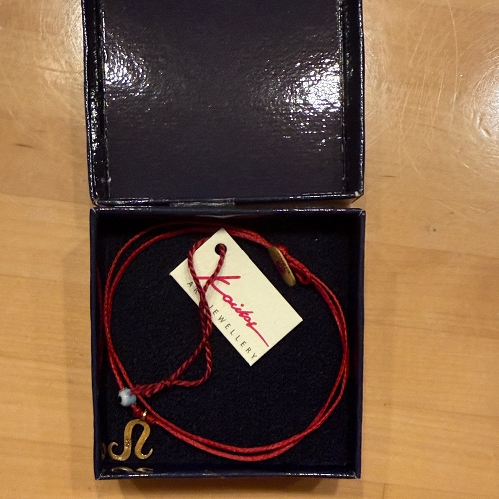 Red String Bracelet with Gold Charm